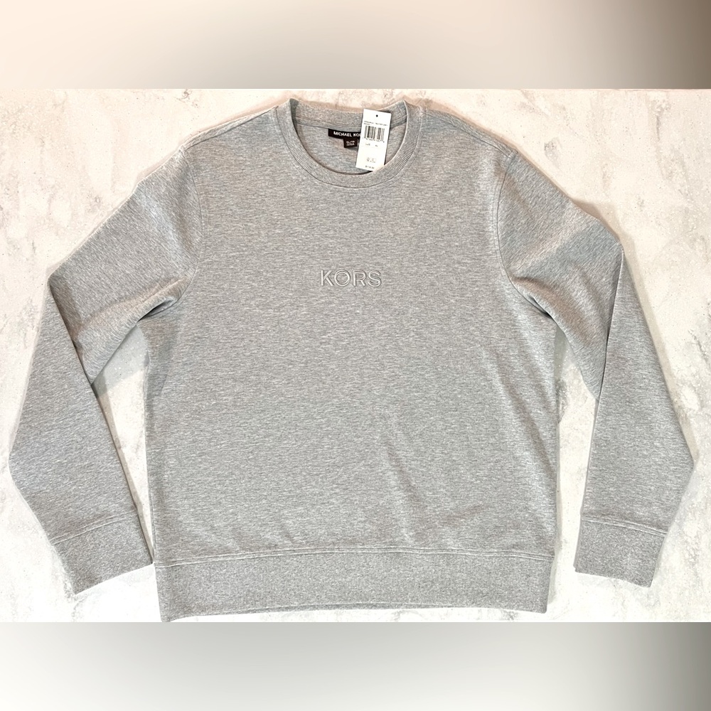 NWT Michael Kors Heather Grey Crewneck Resort Sweatshirt Size XL